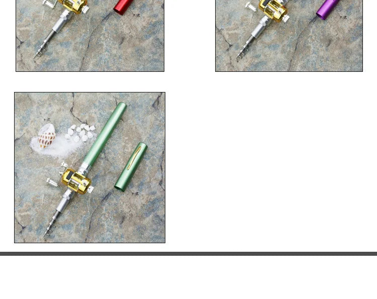 Steel Pen Fishing Rod Cross-border Mini Ice Fishing Rod Pocket Raft Rod Portable Gift Fishing Rod 1 Meter  Rods