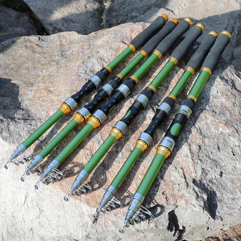 Sougayilang 1.8m-3.3m Telescopic Fishing Rod Super Strong Glass Fiber Travel Rod for Freshwater Saltwater Bass Fishing Pesca