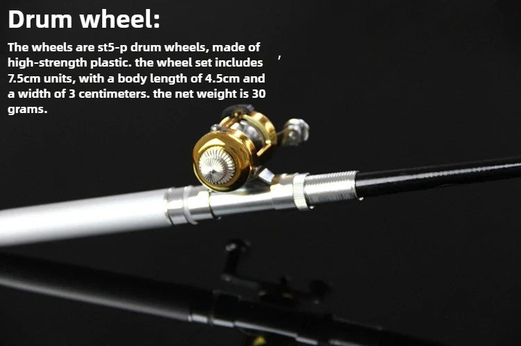 Steel Pen Fishing Rod Cross-border Mini Ice Fishing Rod Pocket Raft Rod Portable Gift Fishing Rod 1 Meter  Rods