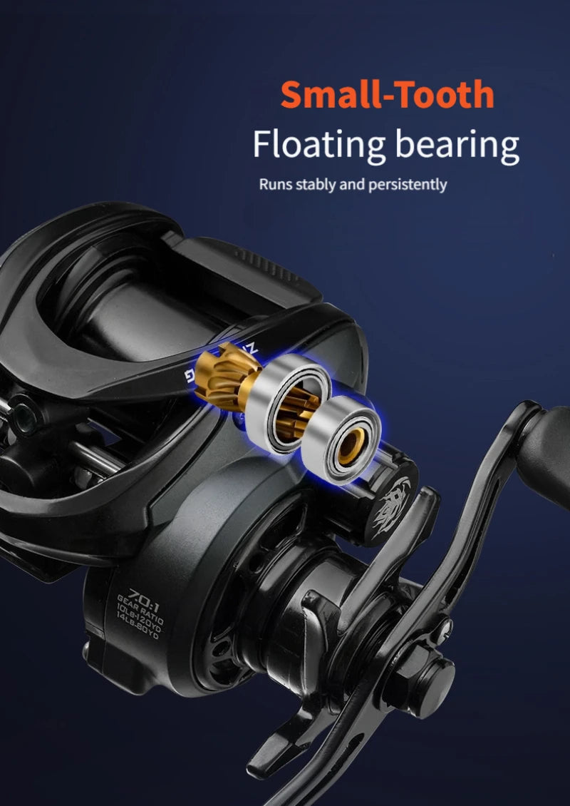 ThunderHawk Baitcast Reel: Ultra-Light, Anti-Backlash, 7.1:1 Gear Ratio, 4.5kg Drag, Stainless/Ceramic Bearings for Long Cast