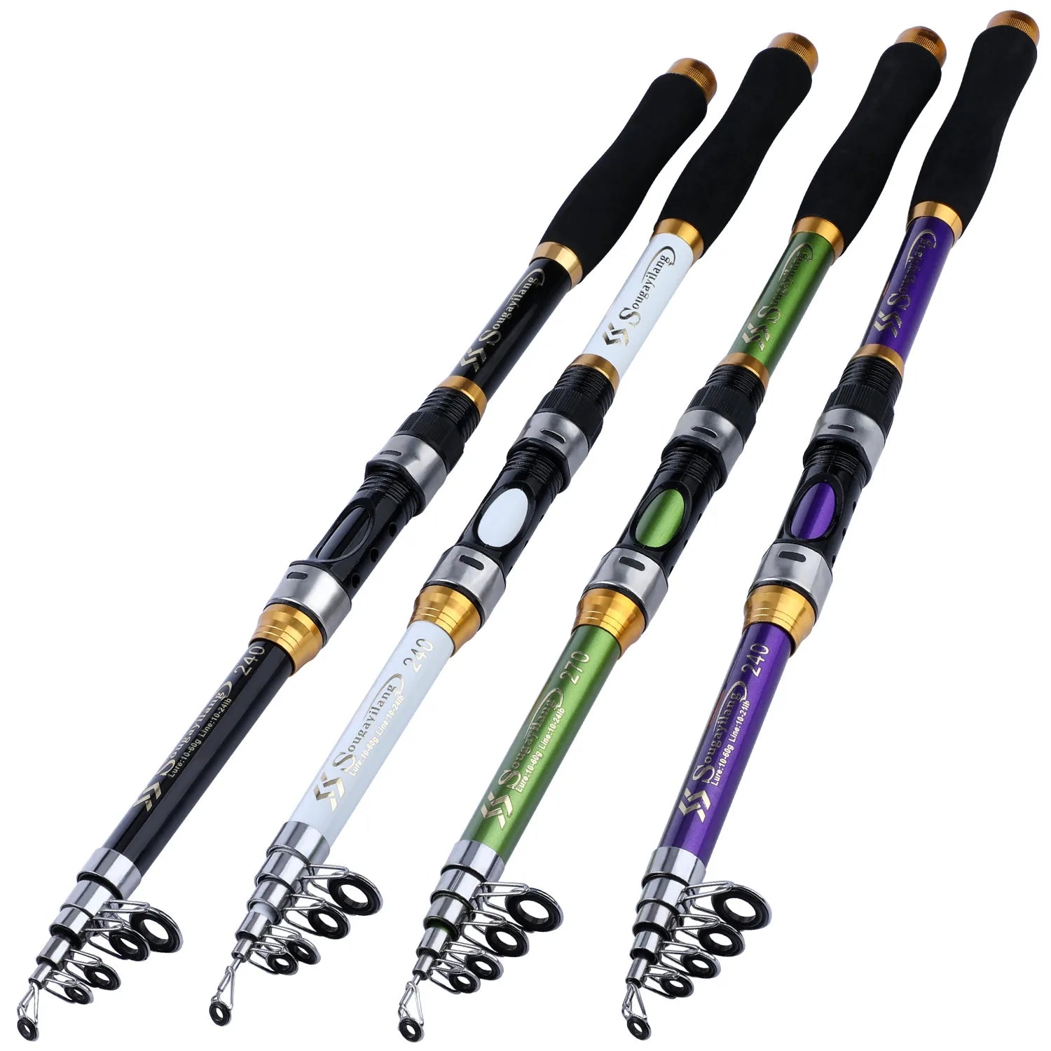 Sougayilang 2.1M 2.4M 2.7M 3.0M Spinning Fishing Rod Ultralight Carbon Fiber Portable Telescopic Fishing Pole for Trout Carp