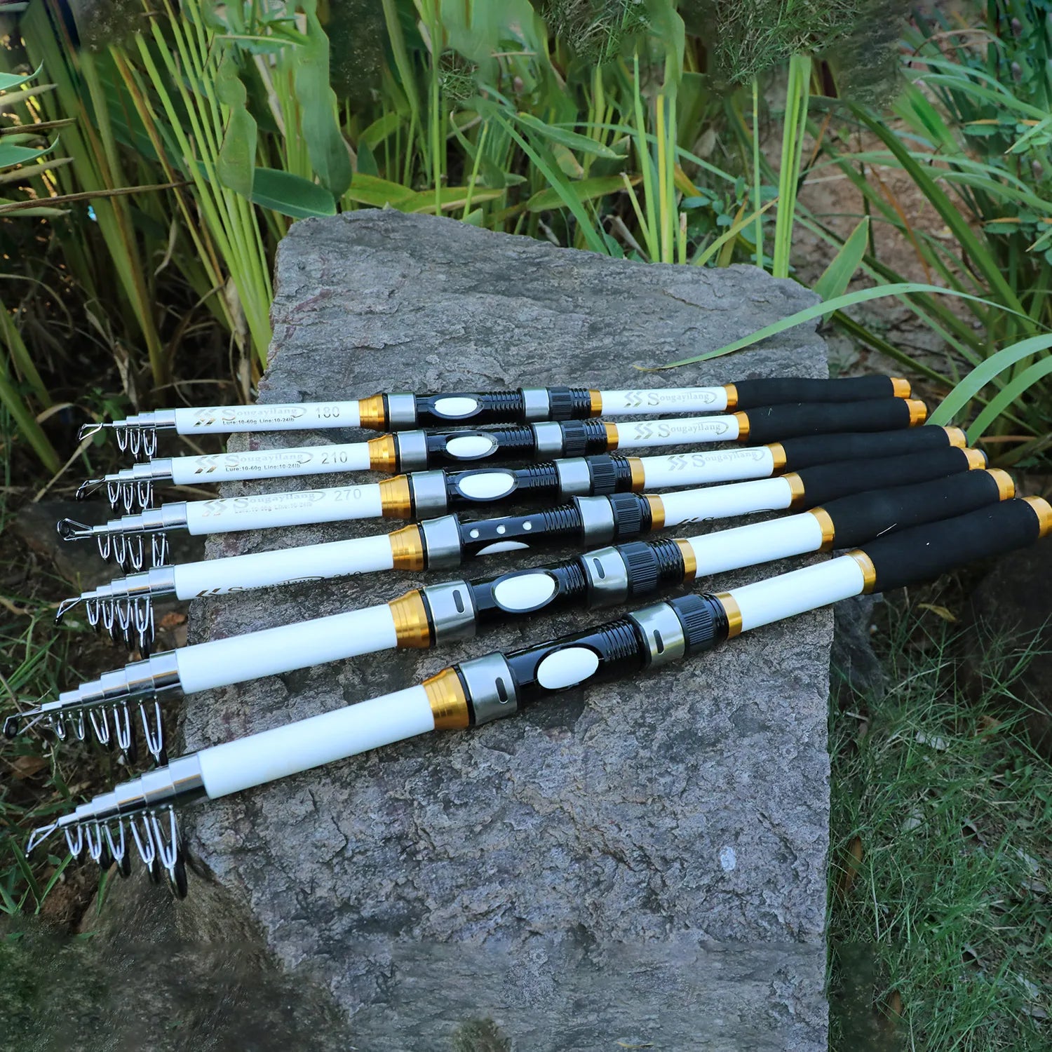 Sougayilang 1.8m-3.3m Telescopic Fishing Rod Super Strong Glass Fiber Travel Rod for Freshwater Saltwater Bass Fishing Pesca