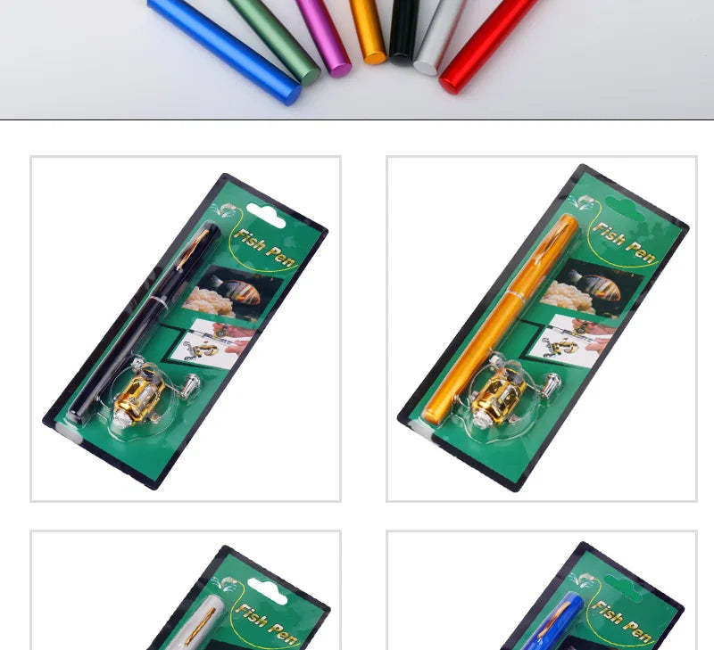 Steel Pen Fishing Rod Cross-border Mini Ice Fishing Rod Pocket Raft Rod Portable Gift Fishing Rod 1 Meter  Rods