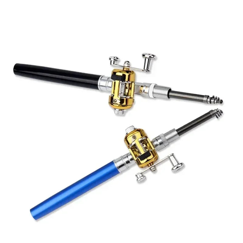 Steel Pen Fishing Rod Cross-border Mini Ice Fishing Rod Pocket Raft Rod Portable Gift Fishing Rod 1 Meter  Rods