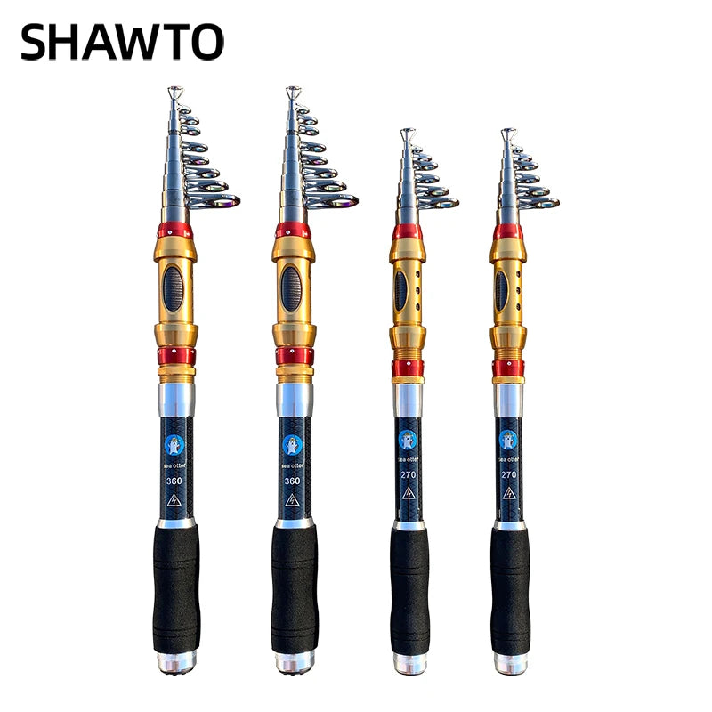 Shawto Fishing Rod Spinning Lure Rod 1.68 1.98m 6 Section Carbon Fiber Super Hard Light Casting Rod Baitcasting Rod Gift Rod Tip