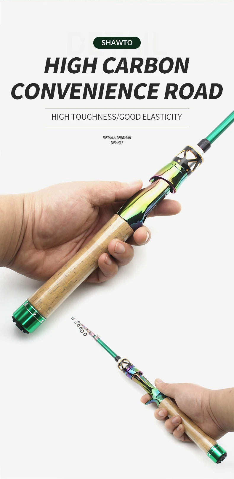 Shawto Fishing Rod Spinning Lure Rod 1.68 1.98m 6 Section Carbon Fiber Super Hard Light Casting Rod Baitcasting Rod Gift Rod Tip