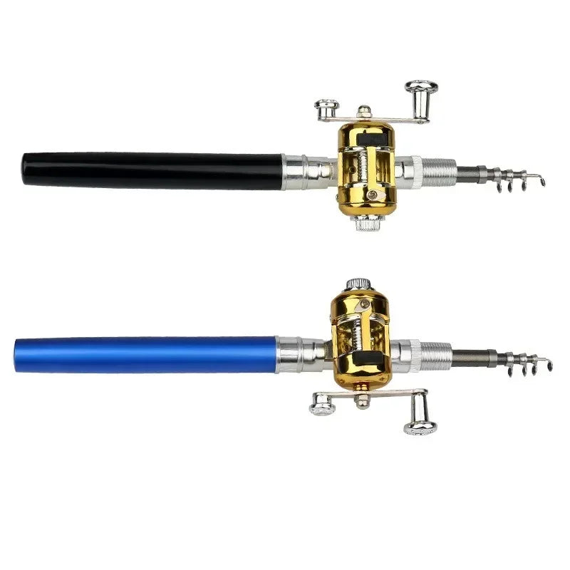 Steel Pen Fishing Rod Cross-border Mini Ice Fishing Rod Pocket Raft Rod Portable Gift Fishing Rod 1 Meter  Rods
