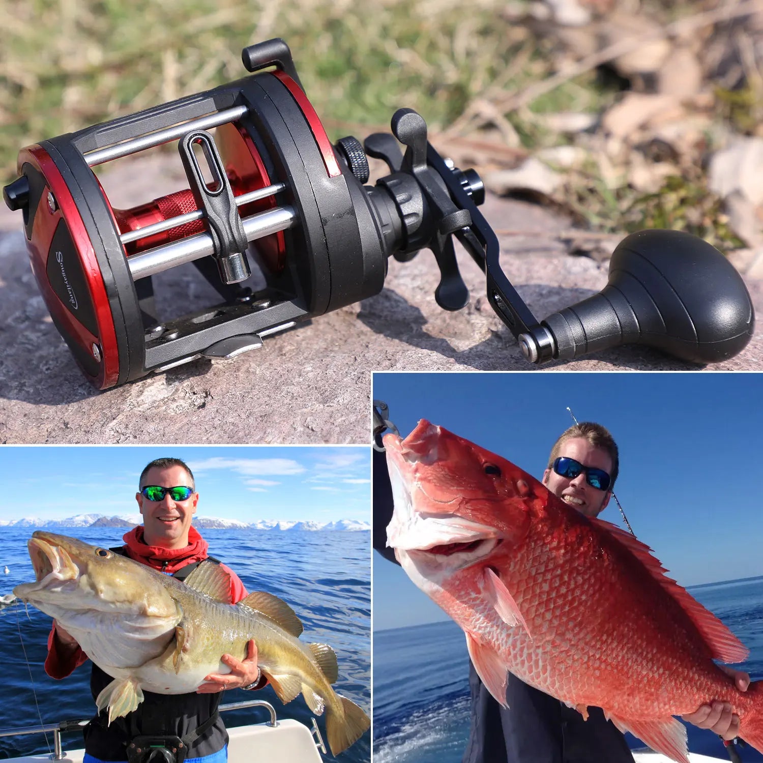 Sougayilang Trolling Fishing Reels Aluminum Alloy Spool Saltwater Drum Fishing Reel 3+1BB 3.8:1 Max Drag 25kg Fishing Tool Pesca