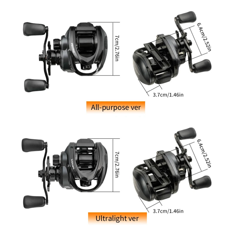 ThunderHawk Baitcast Reel: Ultra-Light, Anti-Backlash, 7.1:1 Gear Ratio, 4.5kg Drag, Stainless/Ceramic Bearings for Long Cast