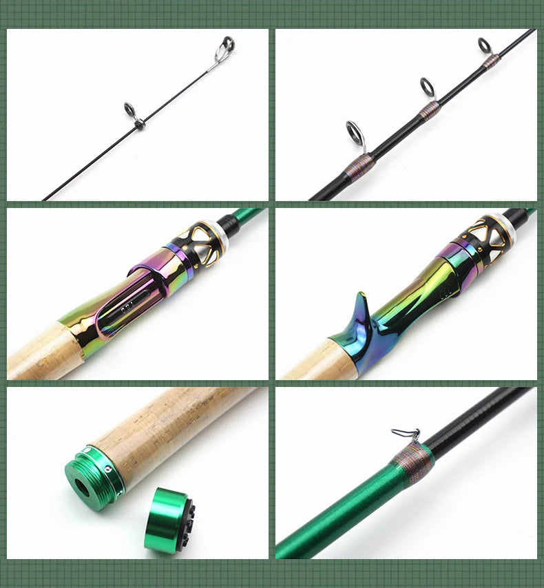 Shawto Fishing Rod Spinning Lure Rod 1.68 1.98m 6 Section Carbon Fiber Super Hard Light Casting Rod Baitcasting Rod Gift Rod Tip