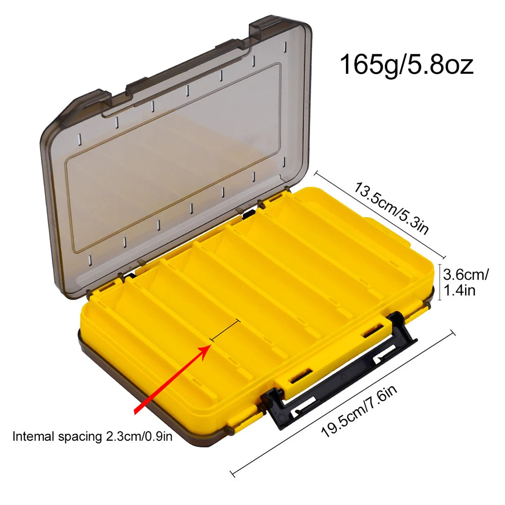 Versatile 10-Cell Double-Sided Fishing Tackle Box - Durable, Easy Access Bait & Tool Organizer for All Your Fishing Adventures