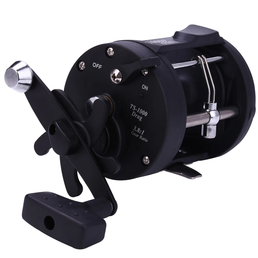 Sougayilang Trolling Fishing Reels Aluminum Alloy Spool Saltwater Drum Fishing Reel 3+1BB 3.8:1 Max Drag 25kg Fishing Tool Pesca