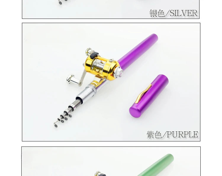 Steel Pen Fishing Rod Cross-border Mini Ice Fishing Rod Pocket Raft Rod Portable Gift Fishing Rod 1 Meter  Rods