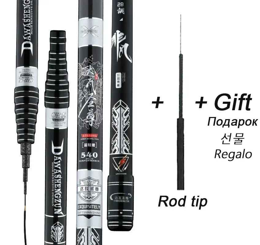 High Quality Carbon Super Light Fishing Rod Positionable Fiber Telescopic Handle Stream Pole 3.6M4.5M7.2M8M9M10M Travel Carp Rod