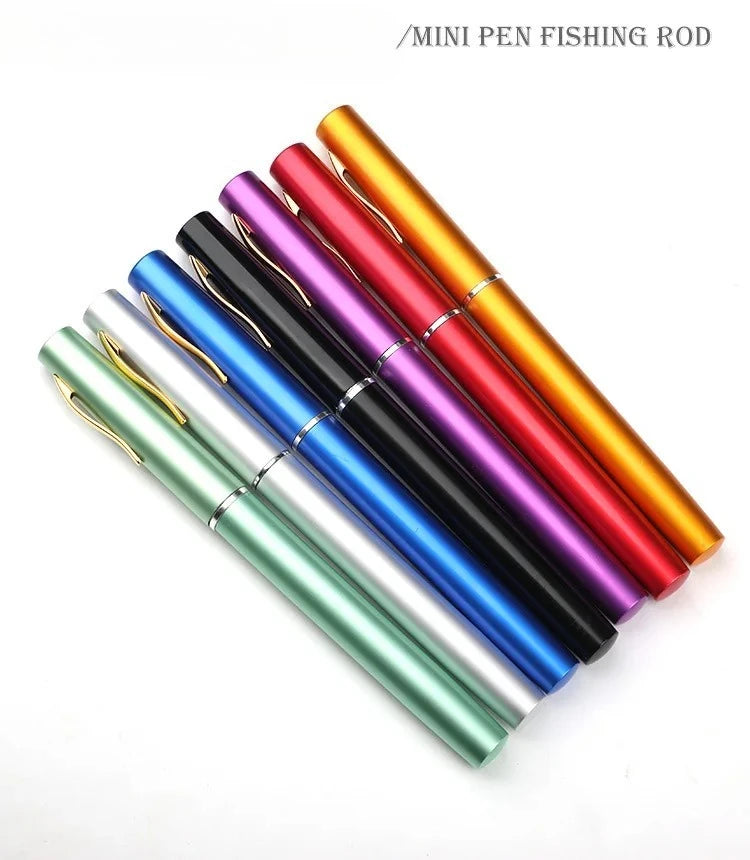 Steel Pen Fishing Rod Cross-border Mini Ice Fishing Rod Pocket Raft Rod Portable Gift Fishing Rod 1 Meter  Rods