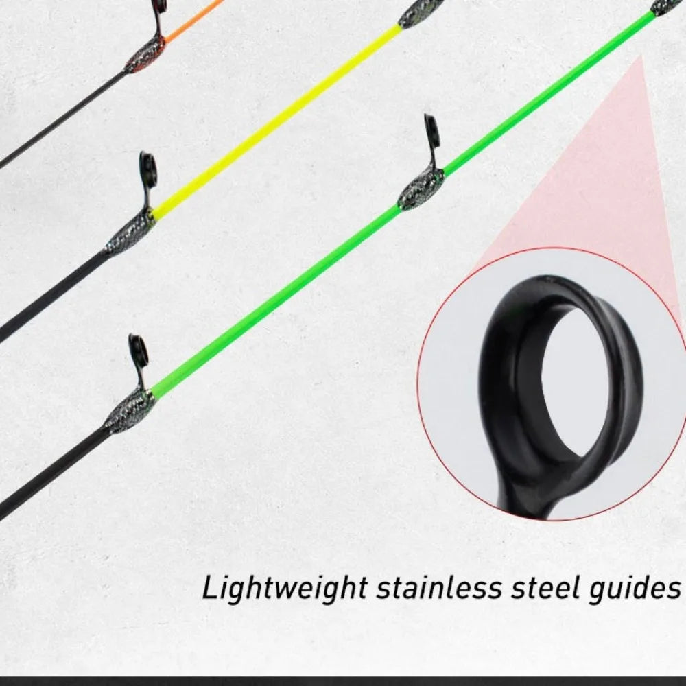 UL ML Winter fishing rod soft tip 50cm Ice fishing rod with Flat tip high quality Fiber Glass tip with cork handle