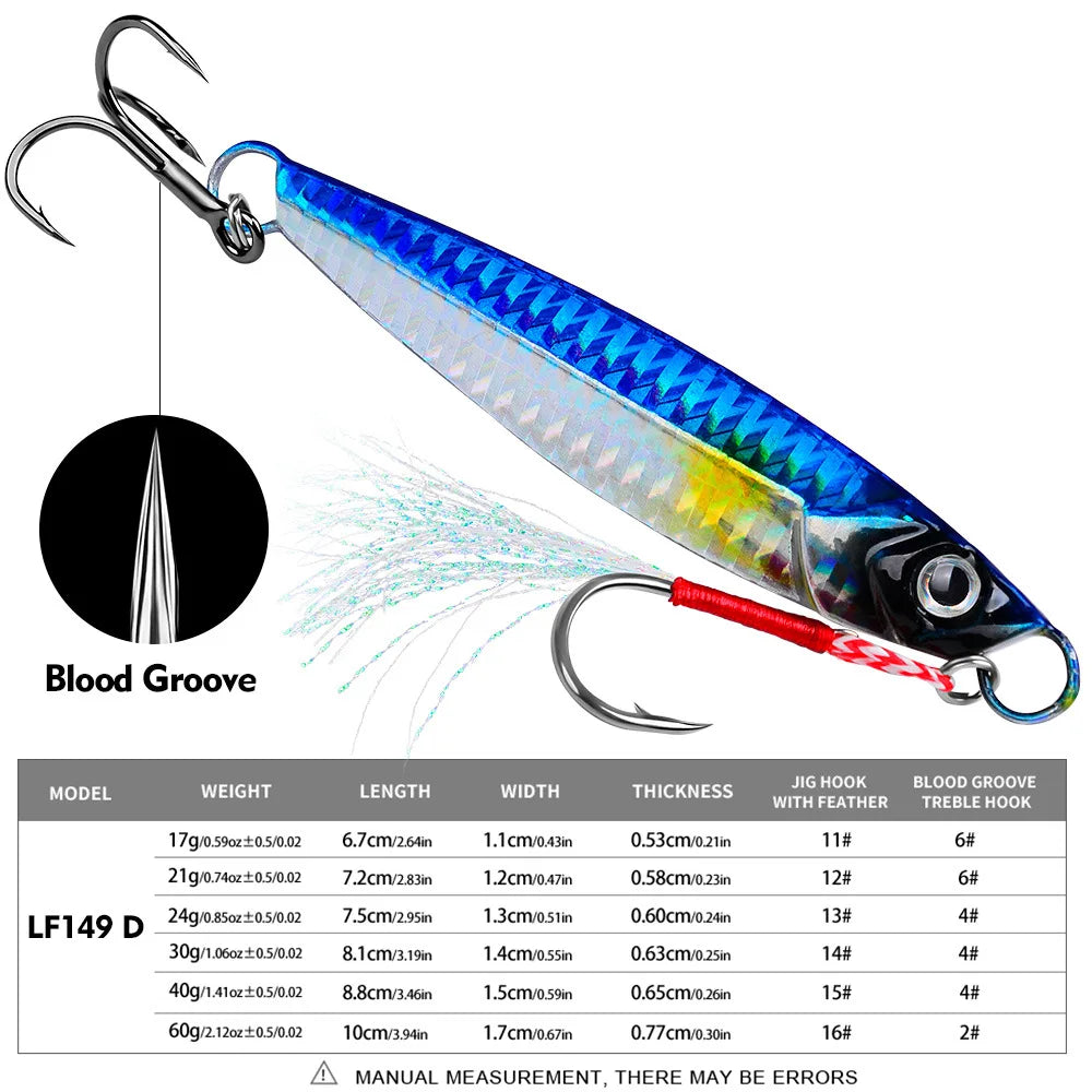 sea jigging lures Metal Jig Ideal for Sea Fishing and Boat Fishing Jigging Pesca Bait Artificial Bait Tackle