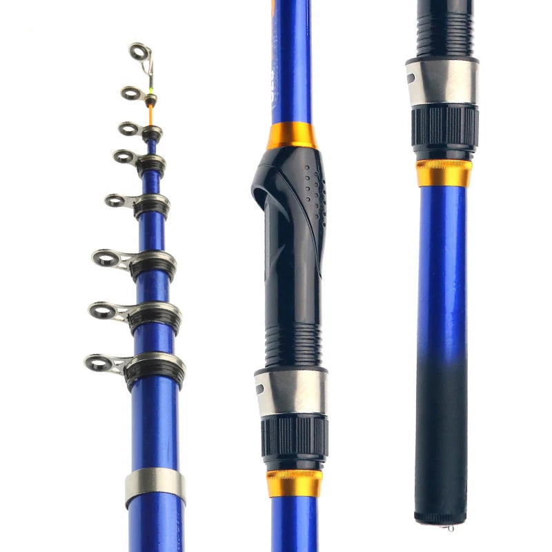 BAKAWA Telescopic Rock Fishing Rod Spinning Fly Carp Feeder Carbon Fiber Pesca 3M 2.7M 2.4M 2.1M 1.8M 1.5M Mini Travel Reel Seat