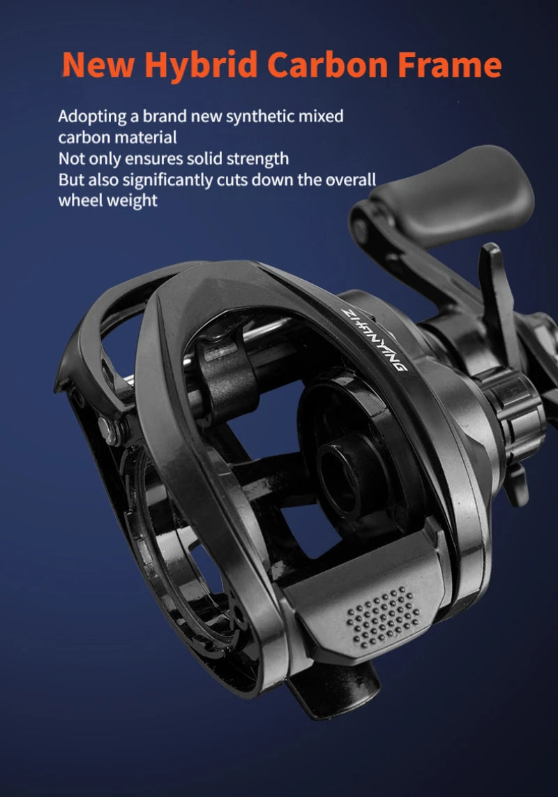ThunderHawk Baitcast Reel: Ultra-Light, Anti-Backlash, 7.1:1 Gear Ratio, 4.5kg Drag, Stainless/Ceramic Bearings for Long Cast