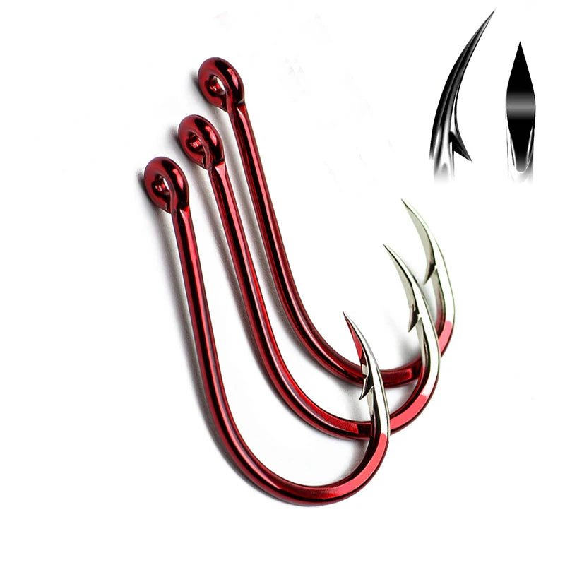 Fishing Barbed Hook Bend Mouth Triangular Fast Attack Super Needle Point Fishhook Black Seabream Bass Japan Hooks 4-8 Piece Pack