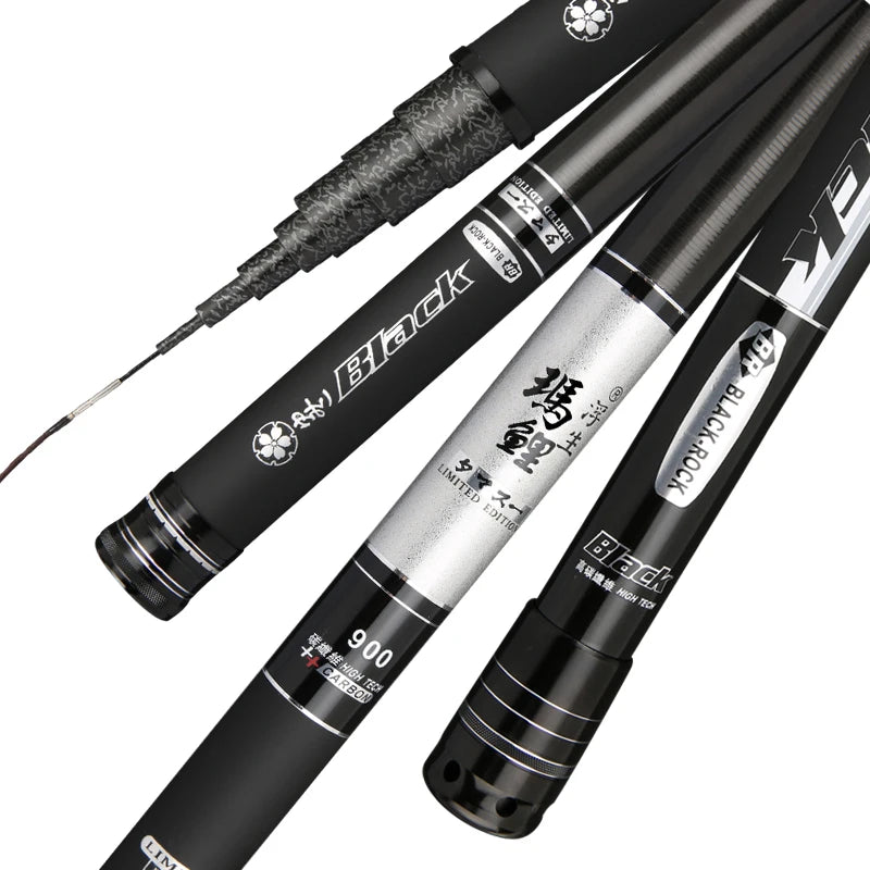 Full Length 8m 9m 10m 11m 12m 13m 14m 15m 16m Power Hand Pole Carbon Fishing Rod Super Light Telescopic Rod Stick Spare tip A346