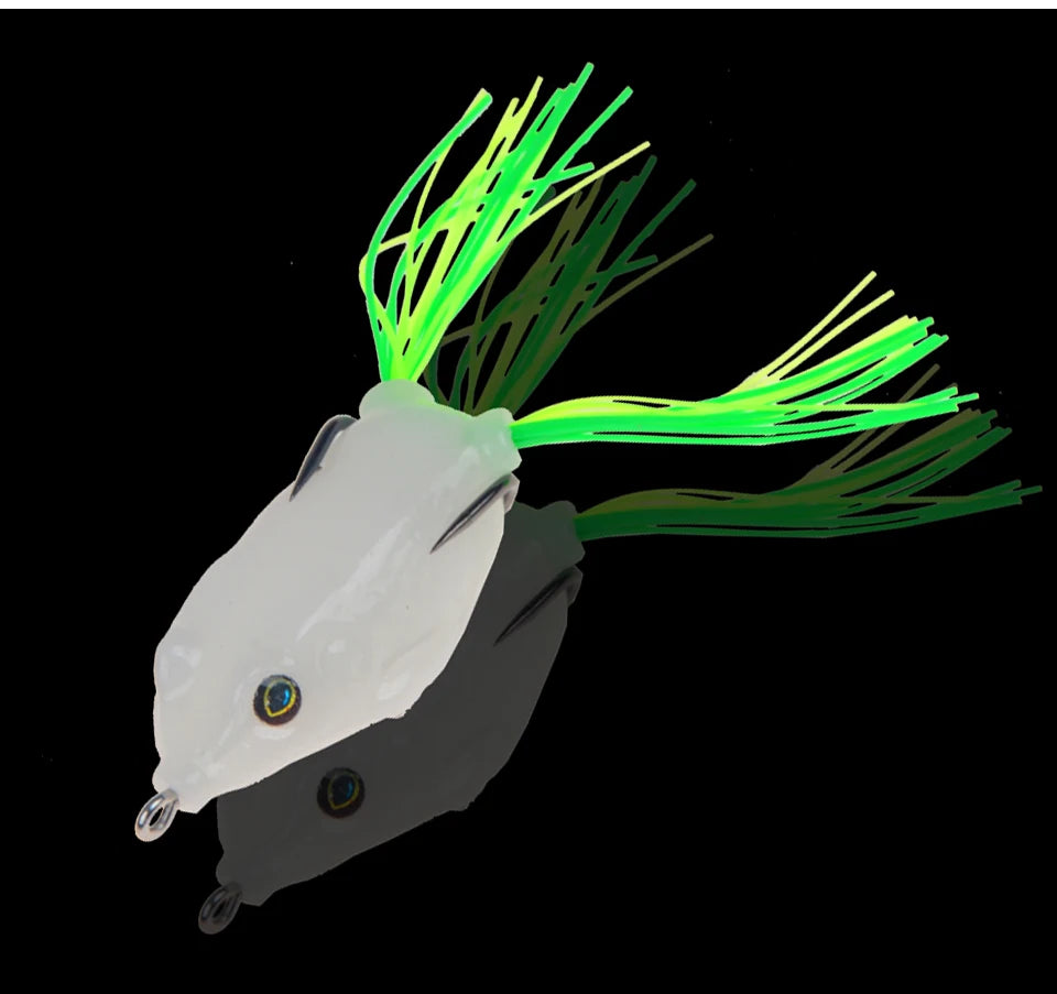 Night light soft tube bait japan plastic fishing lures frog lure treble hooks Topwater ray frog 5.5CM 12G artificial soft bait