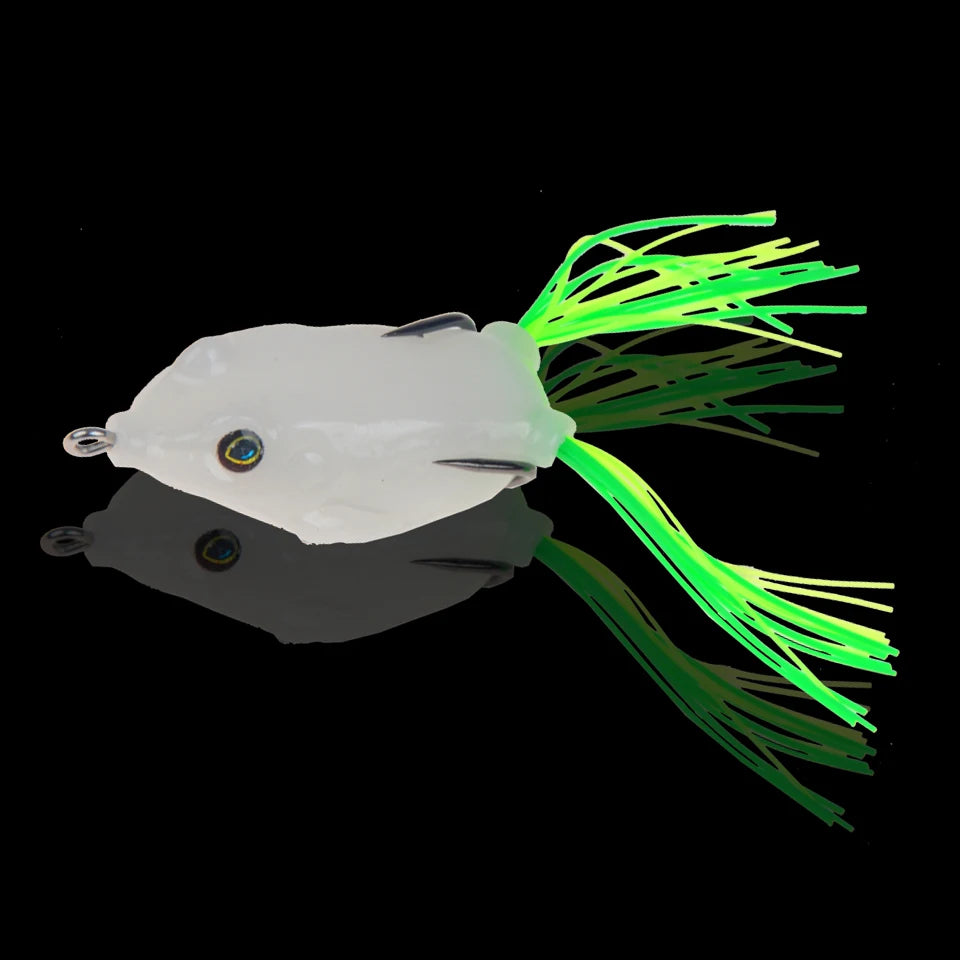 Night light soft tube bait japan plastic fishing lures frog lure treble hooks Topwater ray frog 5.5CM 12G artificial soft bait