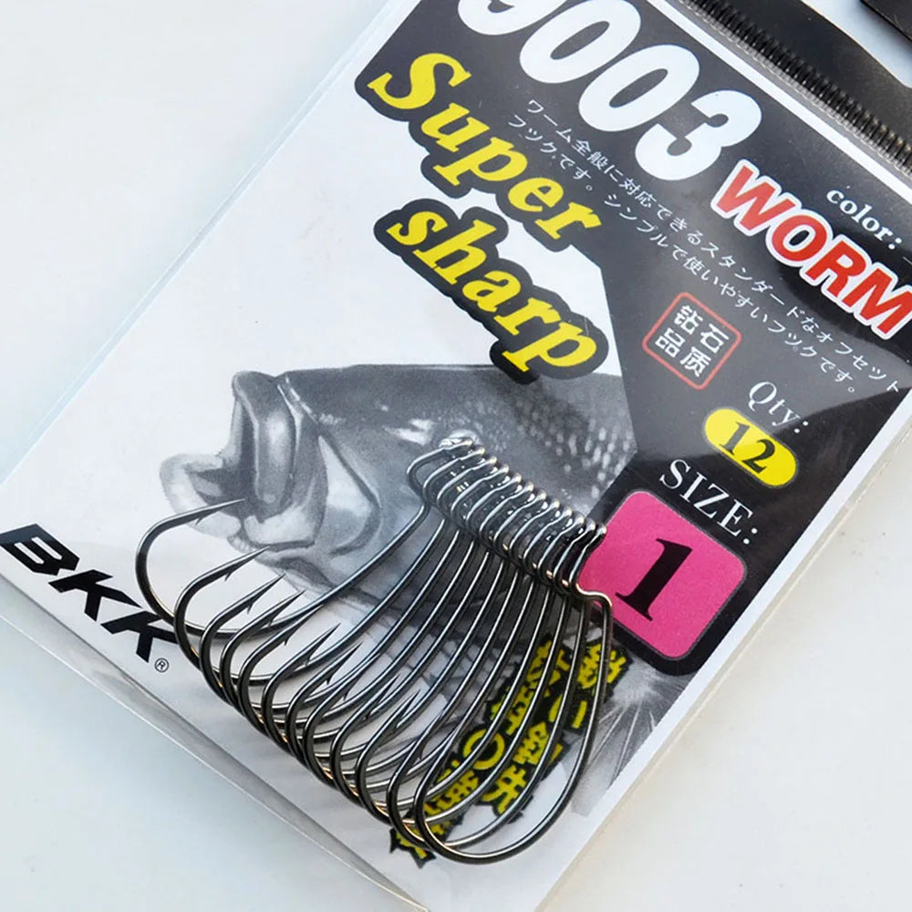 BKK 9003 & 9003CD 3X Strength Wide Gap Sharp Soft Worm Hook Jigging Offset Hooks Crank Baits Fishhook Texas Rig Bass Carp Pesca
