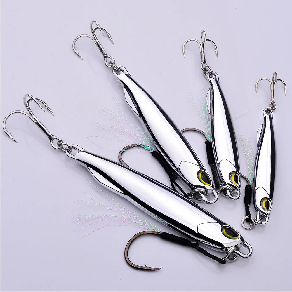 Metal Jig Bait 15g 20g 30g 40g Mackerel Artificial Hard Fish Lure Sinking Far Casting Jigging Bait Spoon Spinnerbait For Fishing