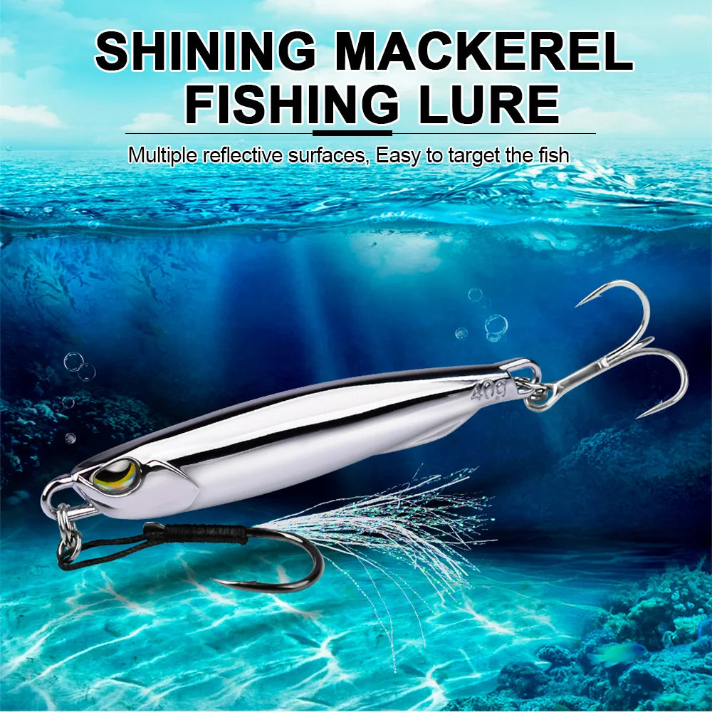 Metal Jig Bait 15g 20g 30g 40g Mackerel Artificial Hard Fish Lure Sinking Far Casting Jigging Bait Spoon Spinnerbait For Fishing