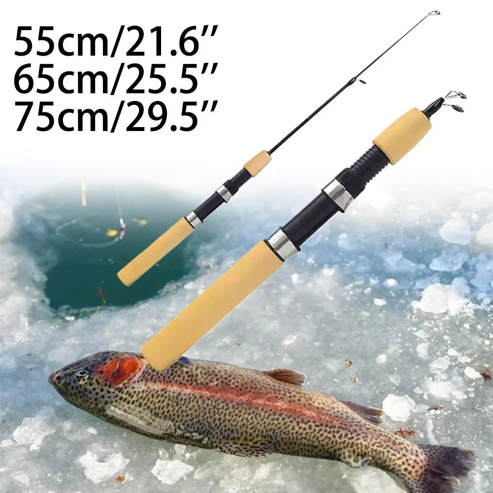 55/65/75cm Ice Fishing Pole Portable Carbon Fish Pole Light Weight River Comfortable Grip Carp Tackle Pesca Fishing Equipment