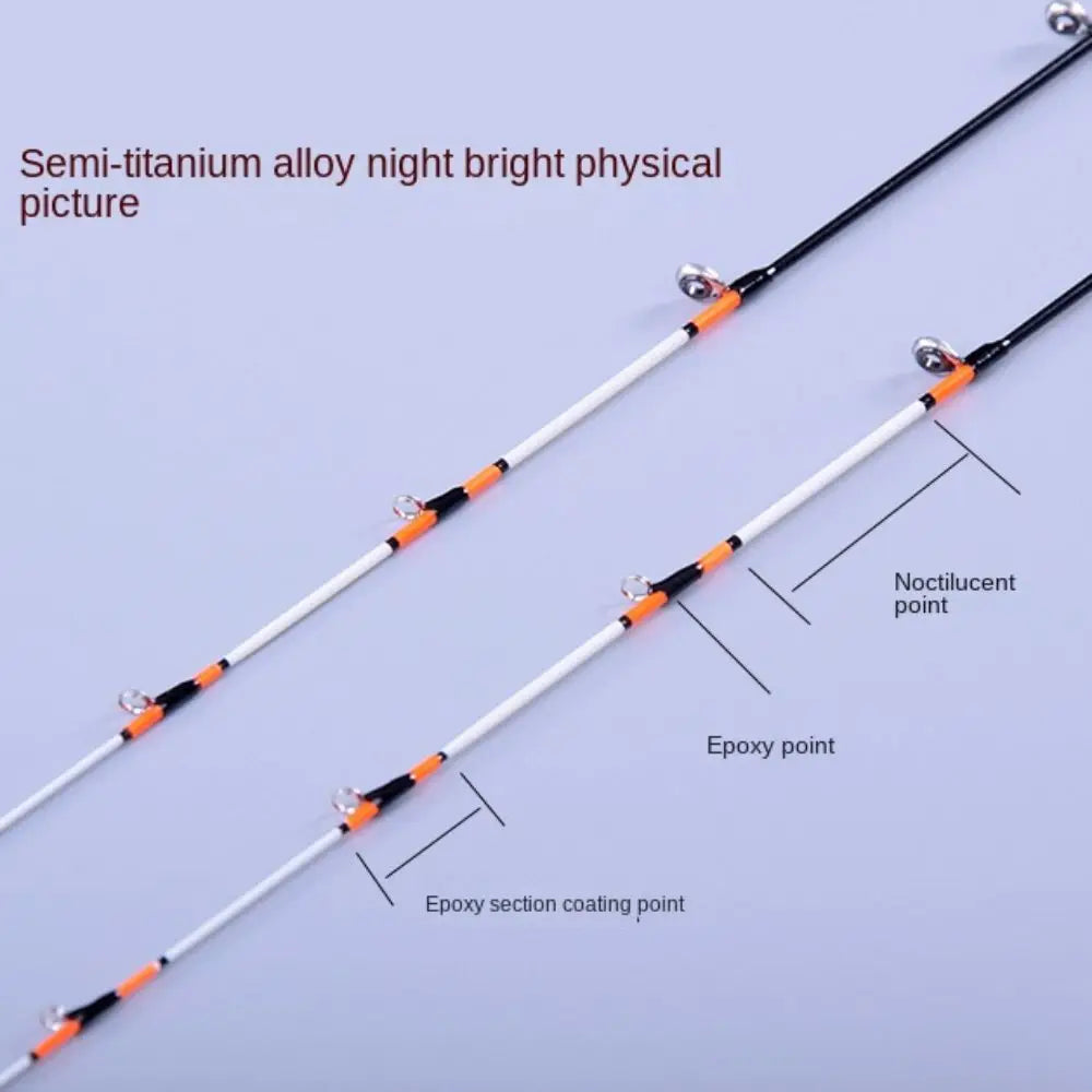 Fiberglass/Carbon Half-titanium Fishing Rod Tip Half/All Titanium Alloy Retractable Carbon Fiber Portable Ice fishing