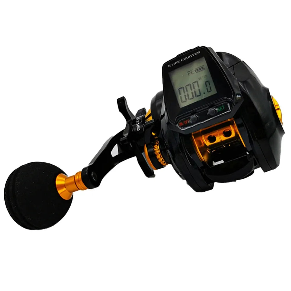 Hook Reminder Digital Fishing Baitcasting Reel Line Counter 6.3:1 Digital Fishing Reel With Line Counter Big Led Screen