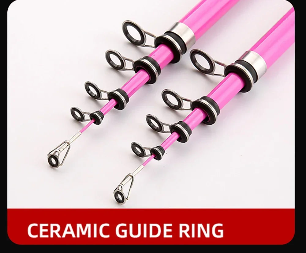 Portable Telescopic Fishing Rod Combo1.5-2.4m Fishing Rod and 2000 3000 4000 Spinning Reel Fishing Line Kit For Freshwater Pesca