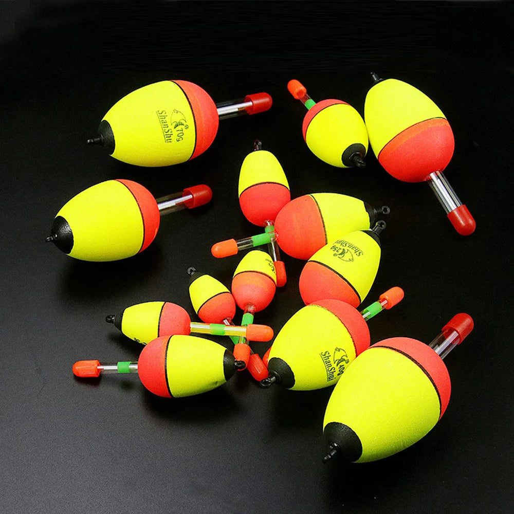 5Pcs EVA Luminous Fishing Night Floats Light Stick Foam Plastic Bobber for Sea Rock Fishing Striking Float Accessories 10-100g