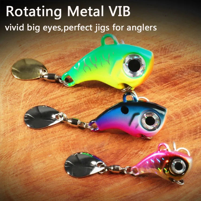 GOBAIT Spinner Bait 10g 20g 30g VIB Spoon Metal Jig Fishing Vibration Tackle Blade Pesca Rotating Spinning Lure Gear Spinnerbait