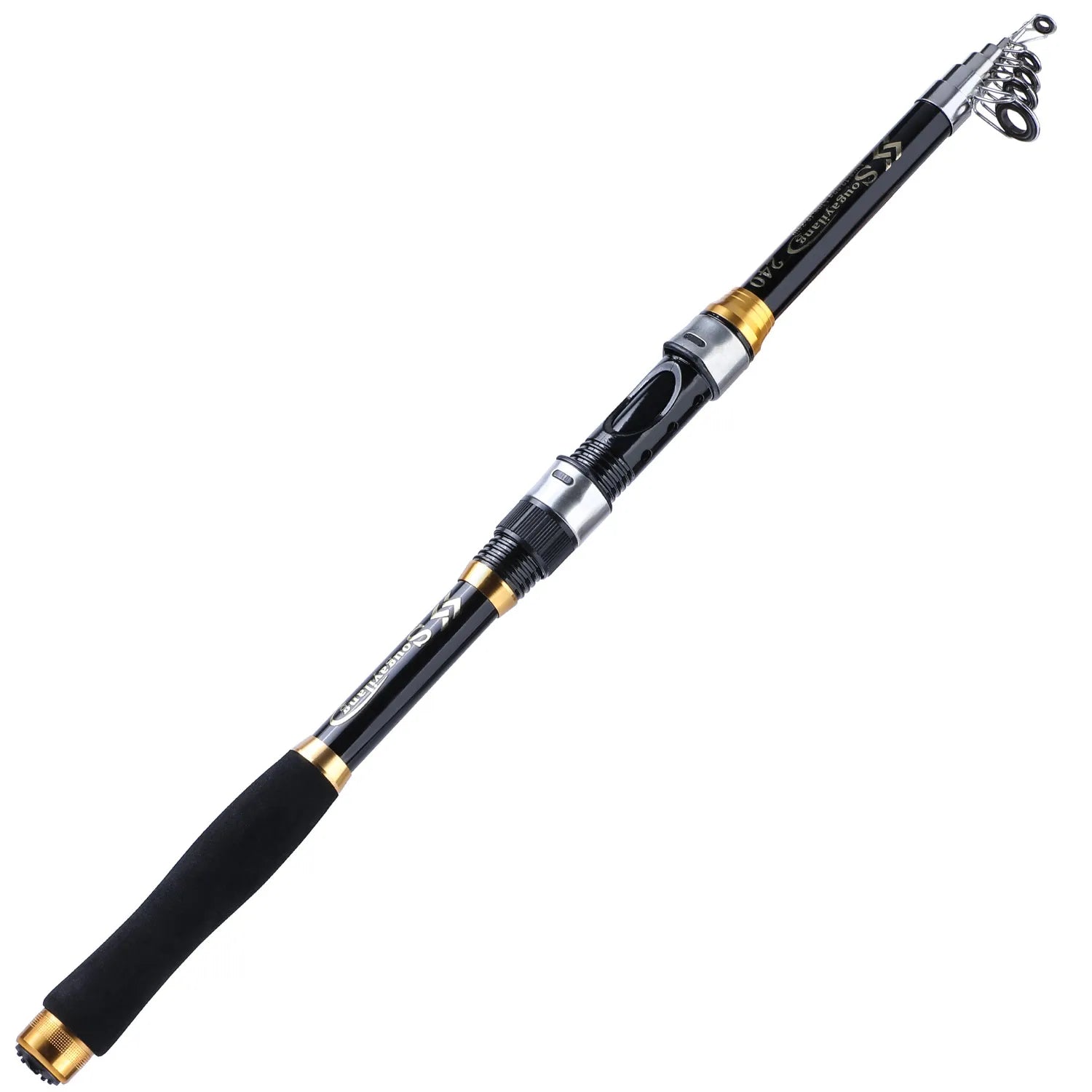 Sougayilang 1.8m-3.3m Telescopic Fishing Rod Super Strong Glass Fiber Travel Rod for Freshwater Saltwater Bass Fishing Pesca