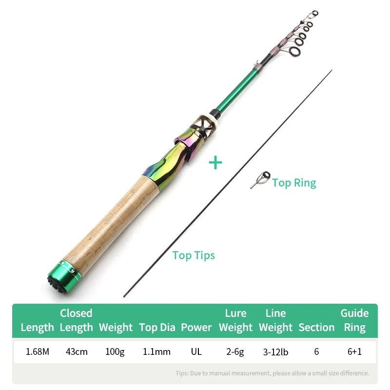 Shawto Fishing Rod Spinning Lure Rod 1.68 1.98m 6 Section Carbon Fiber Super Hard Light Casting Rod Baitcasting Rod Gift Rod Tip