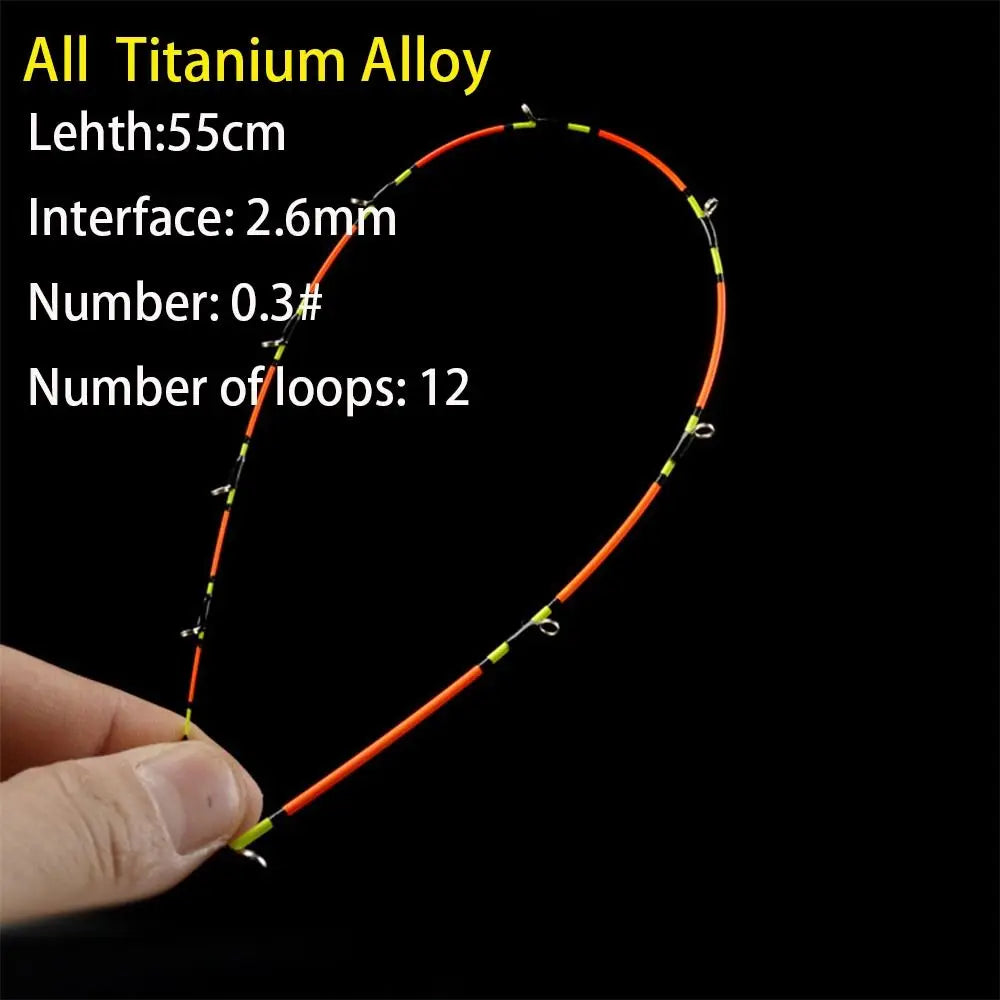 Fiberglass/Carbon Half-titanium Fishing Rod Tip Half/All Titanium Alloy Retractable Carbon Fiber Portable Ice fishing