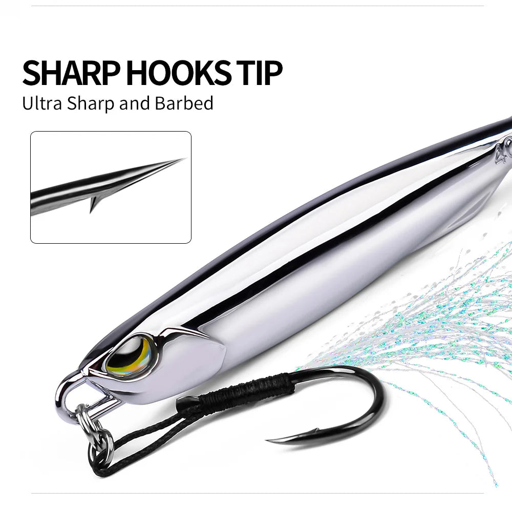 Metal Jig Bait 15g 20g 30g 40g Mackerel Artificial Hard Fish Lure Sinking Far Casting Jigging Bait Spoon Spinnerbait For Fishing