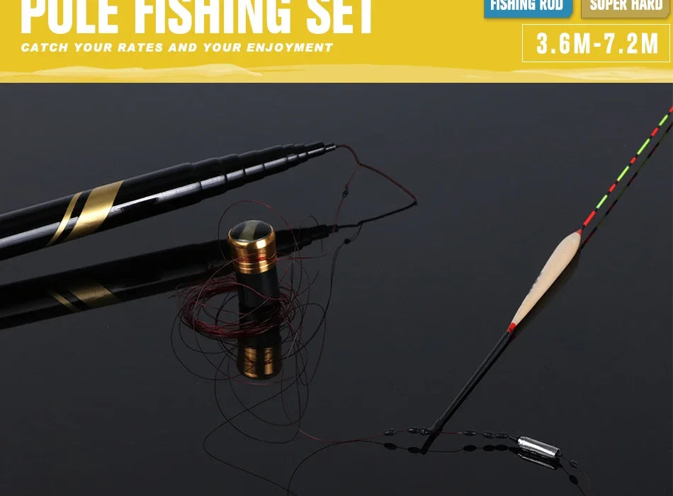 Goture GOLDLITE Hand Rod 3.6-7.2m Telescopic Carbon Fiber Ultralight Saltwater Freshwater Stream Carp Fishing Pole Pesca