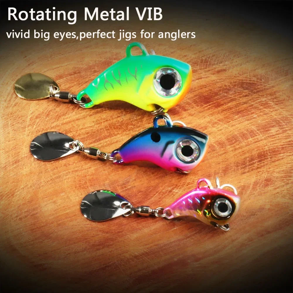 GOBAIT Spinner Bait 10g 20g 30g VIB Spoon Metal Jig Fishing Vibration Tackle Blade Pesca Rotating Spinning Lure Gear Spinnerbait