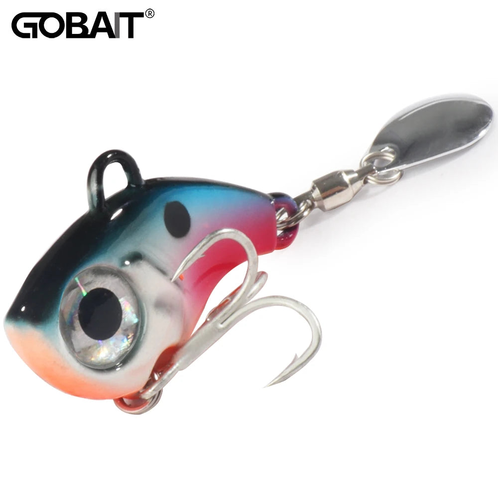 GOBAIT Spinner Bait 10g 20g 30g VIB Spoon Metal Jig Fishing Vibration Tackle Blade Pesca Rotating Spinning Lure Gear Spinnerbait