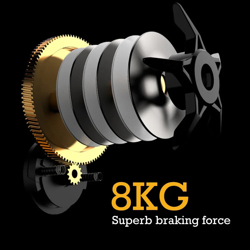 Baitcasting Reel Metal Bearing Aluminum Water Droplet Wheel Anti-explosion Line 7.2:1 High Rotational Speed Ratio Fishing Tackle