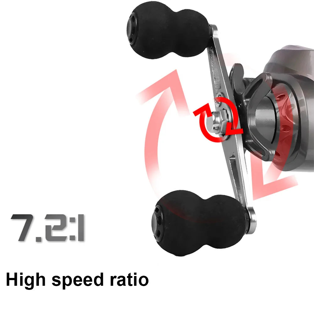 Baitcasting Reel Magnetic Brake System 7.2/1 Gear Ratio High Speed Fishing Reel Right Left Hand Casting Reels for freshwater
