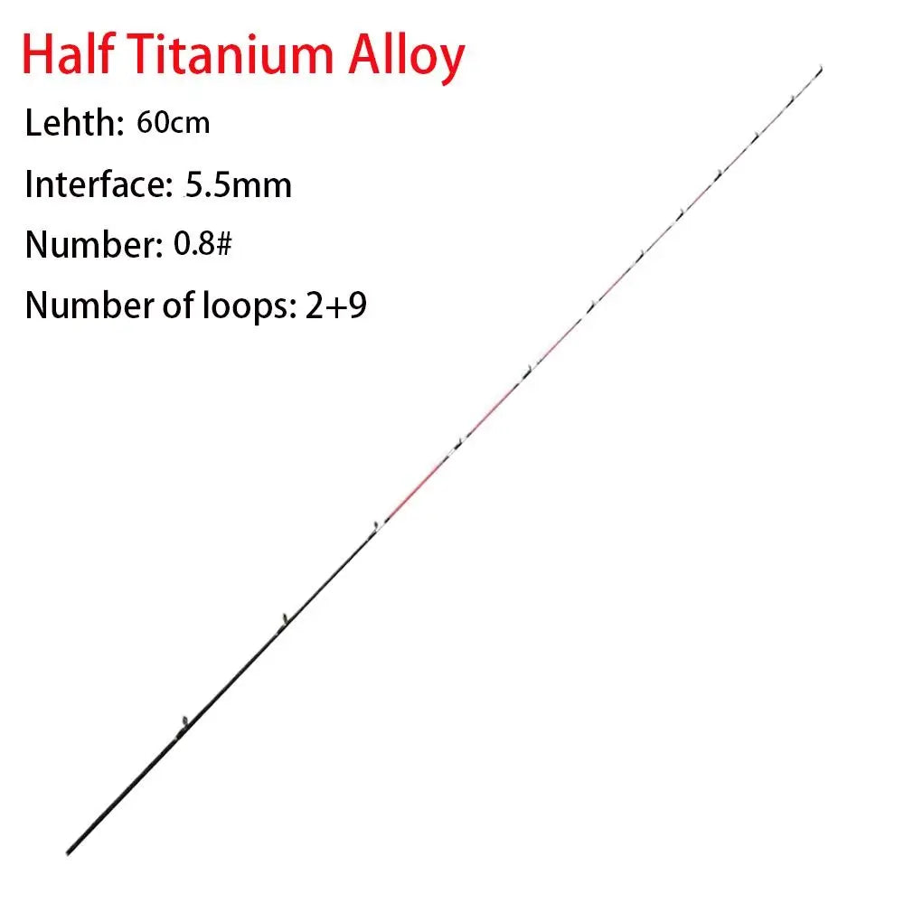 Fiberglass/Carbon Half-titanium Fishing Rod Tip Half/All Titanium Alloy Retractable Carbon Fiber Portable Ice fishing