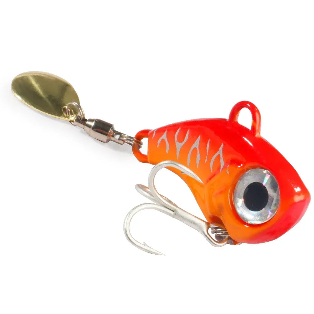 GOBAIT Spinner Bait 10g 20g 30g VIB Spoon Metal Jig Fishing Vibration Tackle Blade Pesca Rotating Spinning Lure Gear Spinnerbait
