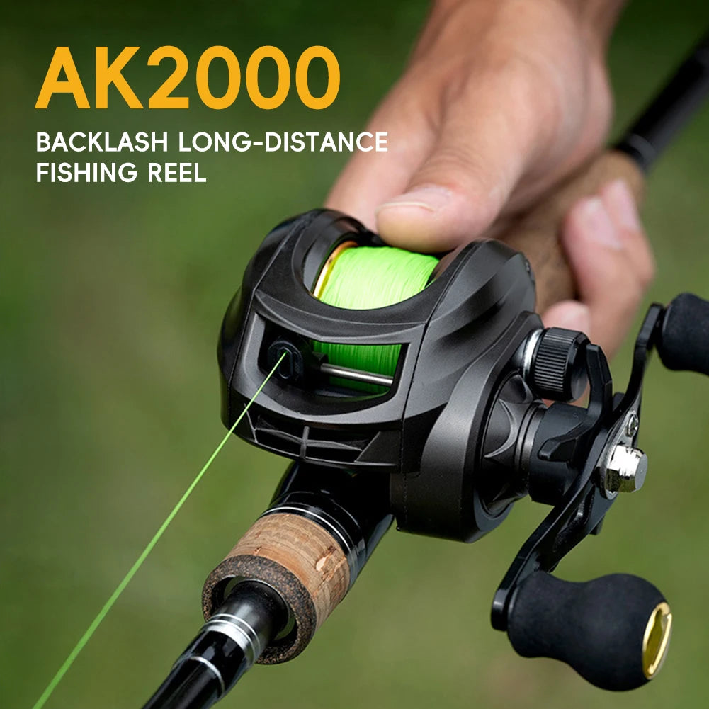 Baitcasting Reel Metal Bearing Aluminum Water Droplet Wheel Anti-explosion Line 7.2:1 High Rotational Speed Ratio Fishing Tackle