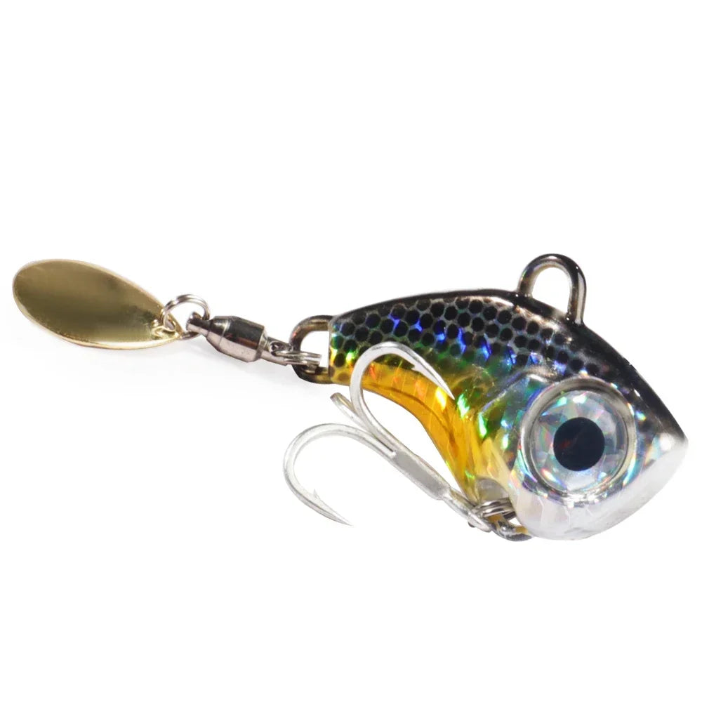 GOBAIT Spinner Bait 10g 20g 30g VIB Spoon Metal Jig Fishing Vibration Tackle Blade Pesca Rotating Spinning Lure Gear Spinnerbait