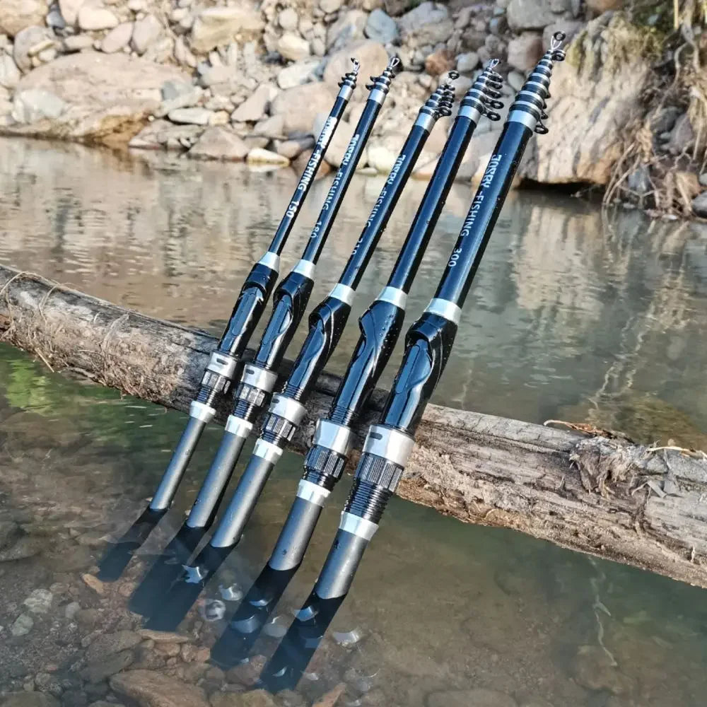 BAKAWA Telescopic Rock Fishing Rod Spinning Fly Carp Feeder Carbon Fiber Pesca 3M 2.7M 2.4M 2.1M 1.8M 1.5M Mini Travel Reel Seat
